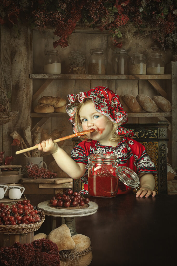 Enjoying a tasty snack of the jam